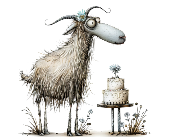 WHIMSICAL PARTY ANIMAL GOAT