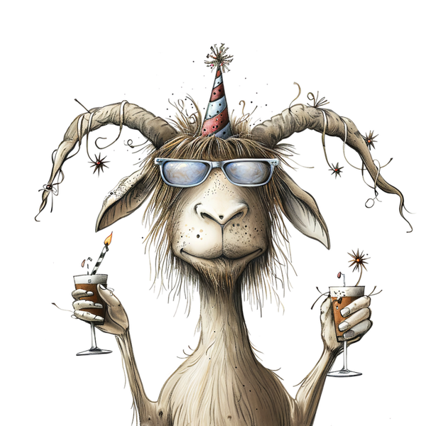 WHIMSICAL PARTY ANIMAL GOAT