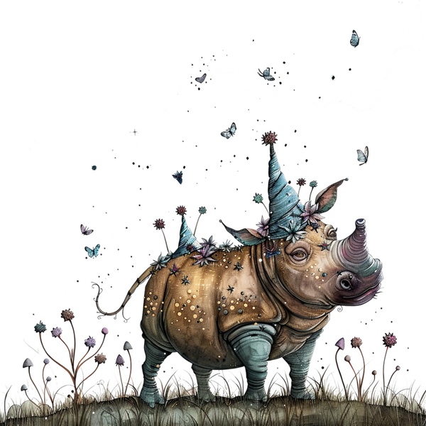 WHIMSICAL PARTY ANIMAL RHINO