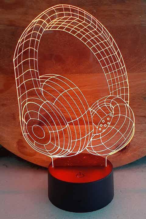 LED 3D Lampe Kopfhörer