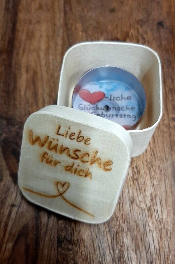 Geschenkverpackung für Teelicht mit versteckter Botschaft