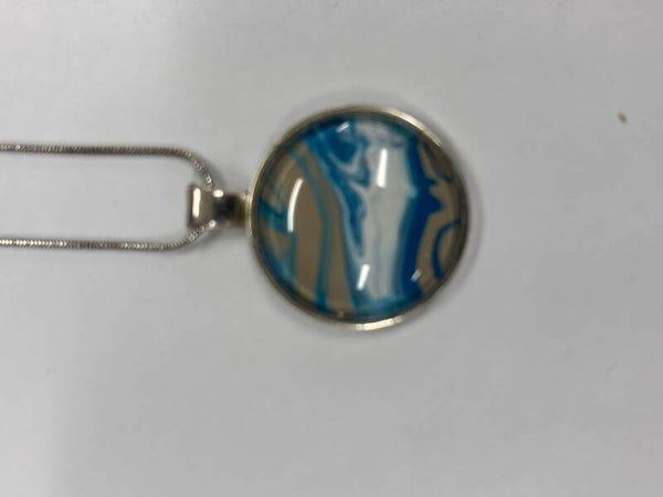 Acrylic Pour Pendant