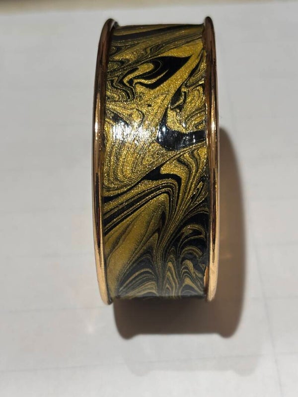 Black & Gold Acrylic Pour cuff