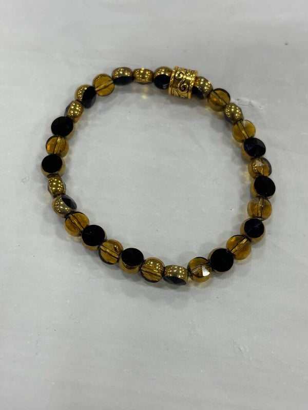 Crystal Round Black & Gold