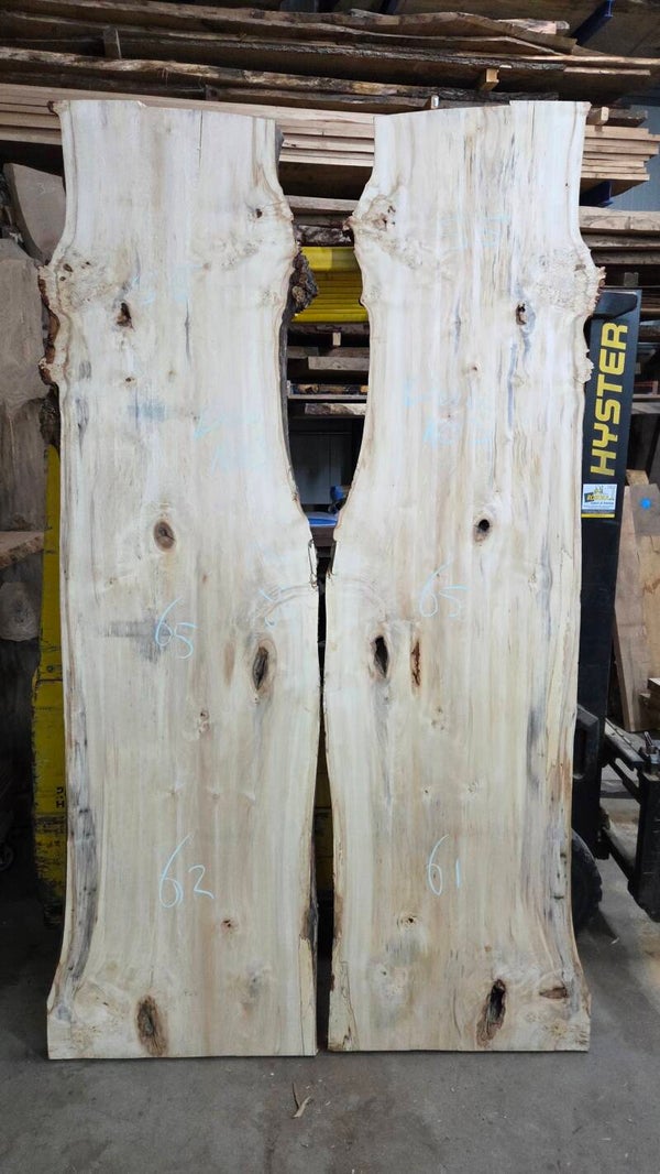 Duo kastanje schaaldelen met burl – gespiegelde set voor tafel (235 cm) K03