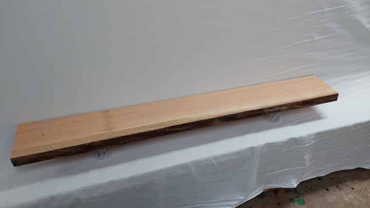 TA07 wandplank, Amerikaans eiken met natuurlijke voorkant 140 cm lang