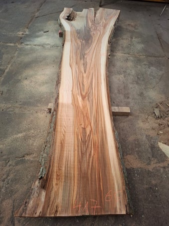 Groot tafelblad 100 cm plus breed schaaldeel ulmus