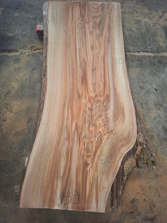 Breed en natuurlijk schaaldeel van gestoomd ulmus hout meer dan 100 cm