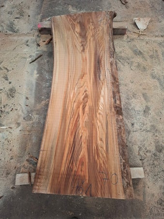 Groot tafelblad uit gestoomd iep geschikt voor eettafel