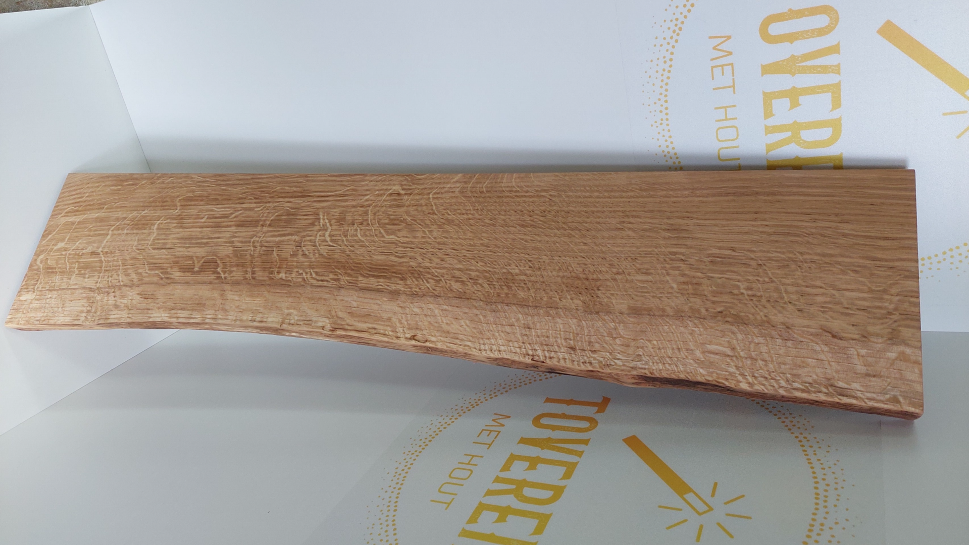 Eiken wandplank 120 cm – natuurlijke voorkant – 40 mm dik TE44