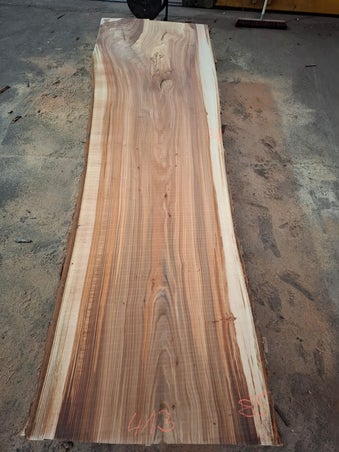 Groot tafelblad uit 1 stuk ulmus hout robuust