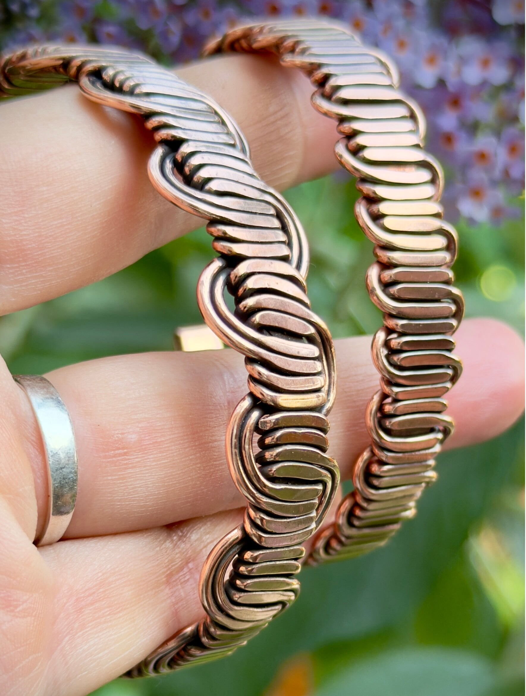 Waved Copper Bracelet (1 Pcs)