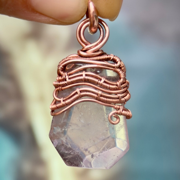 Wire Wrapped Pendant with Amethyst ca.3 cm