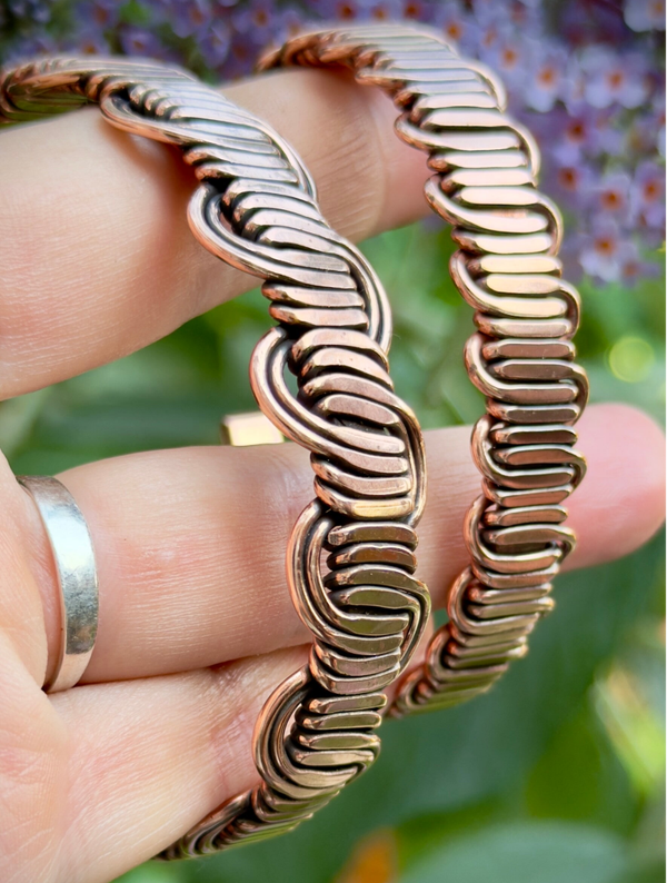 Waved Copper Bracelet (1 Pcs)