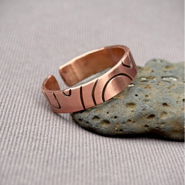 Ancient Pattern Copper Ring (size 3-10)