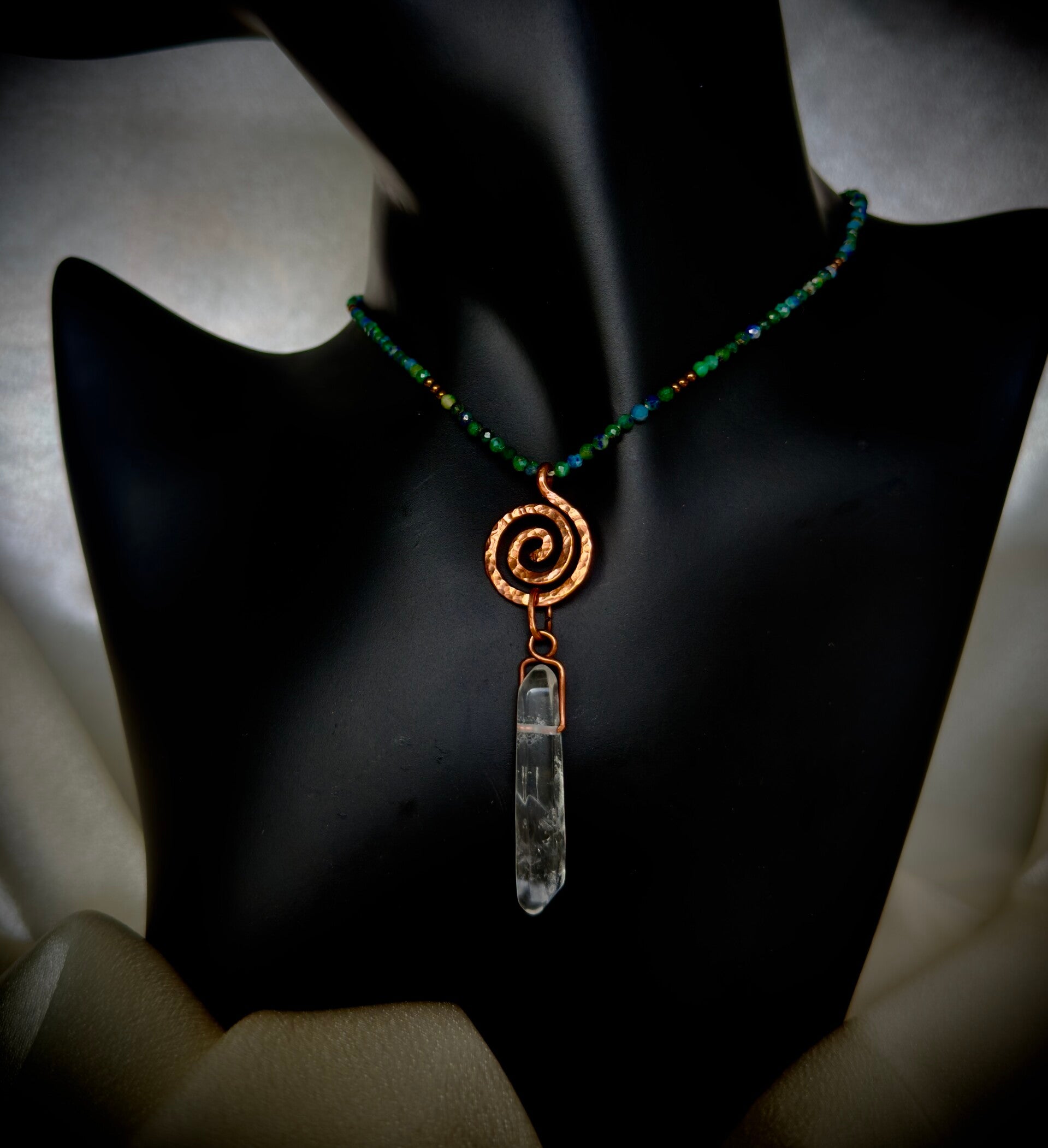 Aurora Spiral - crystal clear quartz