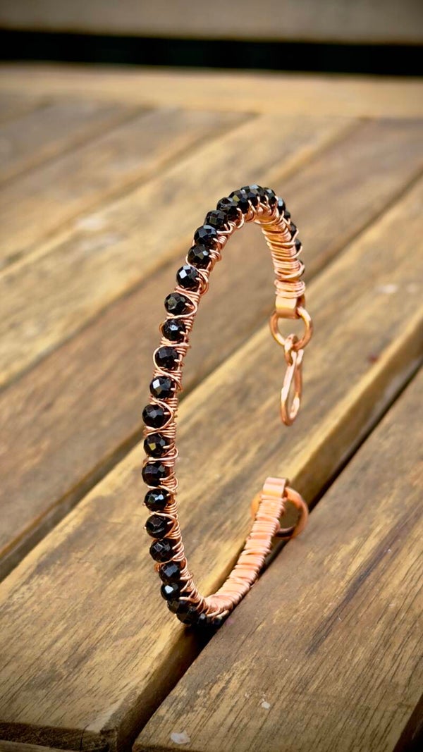Copper Bracelet with Turmaline (17 cm)