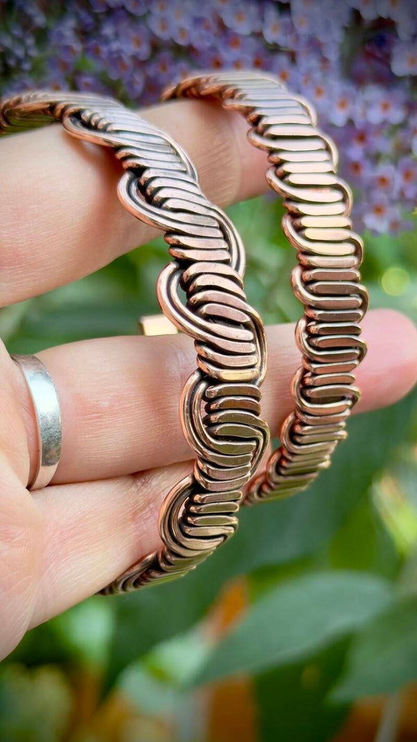 Waved Copper Bracelet (1 Pcs)