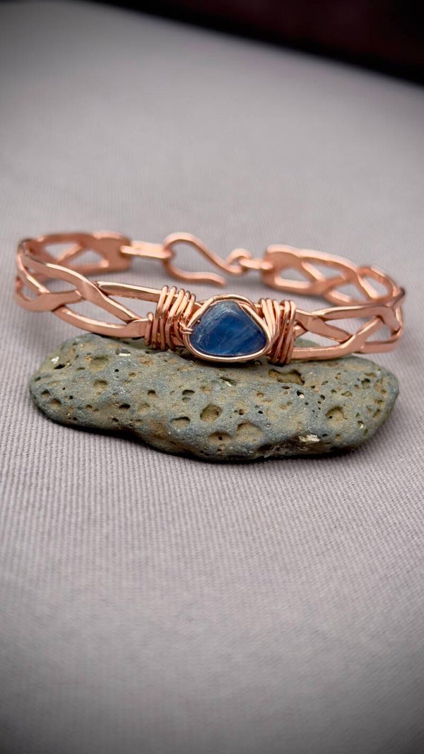 Copper Braid Bracelet with Kyanite (18cm)