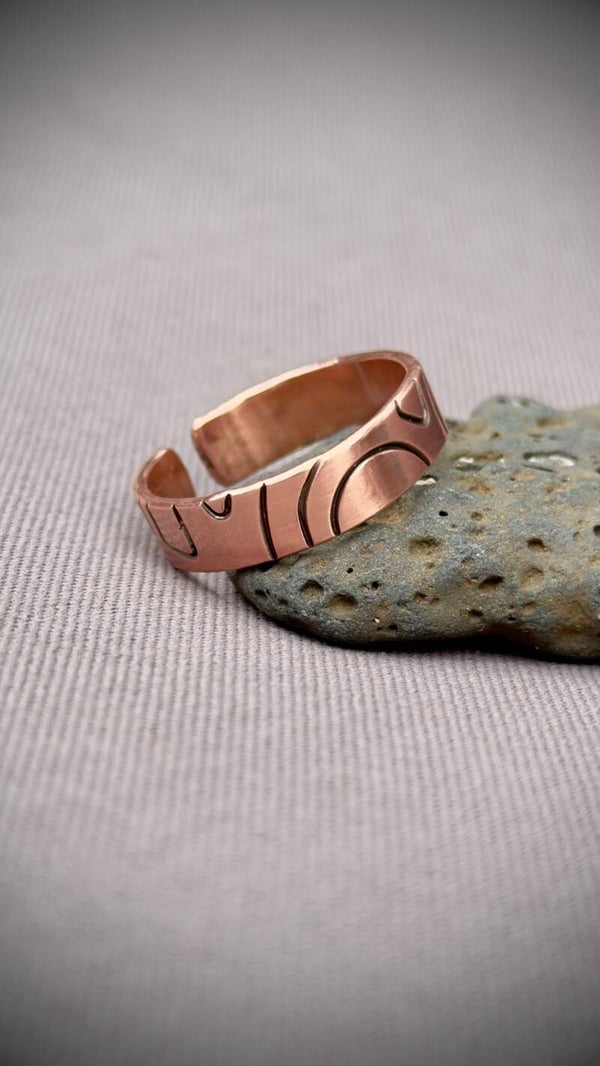 Ancient Pattern Copper Ring (size 3-10)