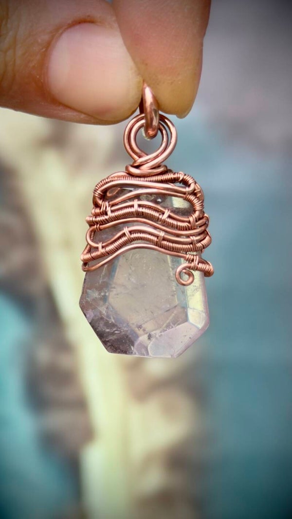 Wire Wrapped Pendant with Amethyst ca.3 cm