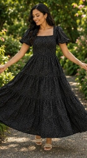 3 -Tier Flutter Sleeve Dress