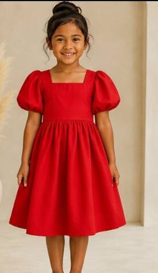 Puffy sleeved Girls Dresses