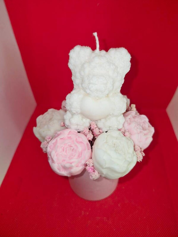 Mini bouquet ourson fleurie