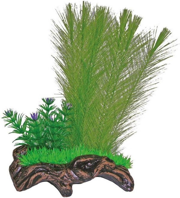 Superfish bubbelsteen met kunstplanten en boomstronk decoratie