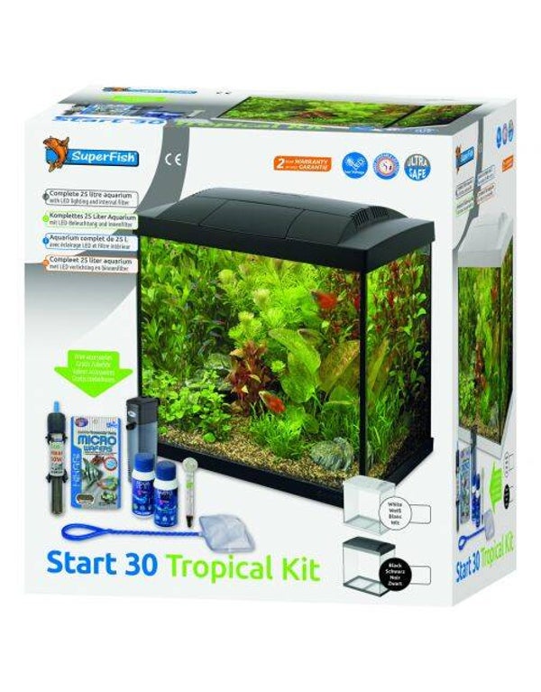Superfish Aquarium Start 30 Tropical Kit Retro Led 27 l - Aquaria - Zwart