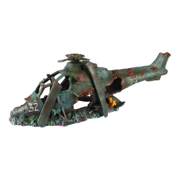 Superfish aquarium decoratie helicopter wrak - 70 cm