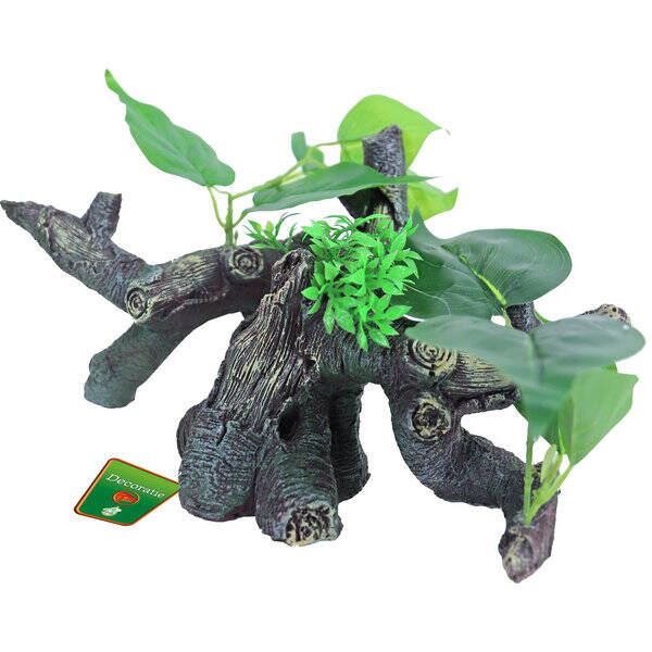 Boon Aqua Deco ornament – polyresin boomstronk met planten, 27 cm
