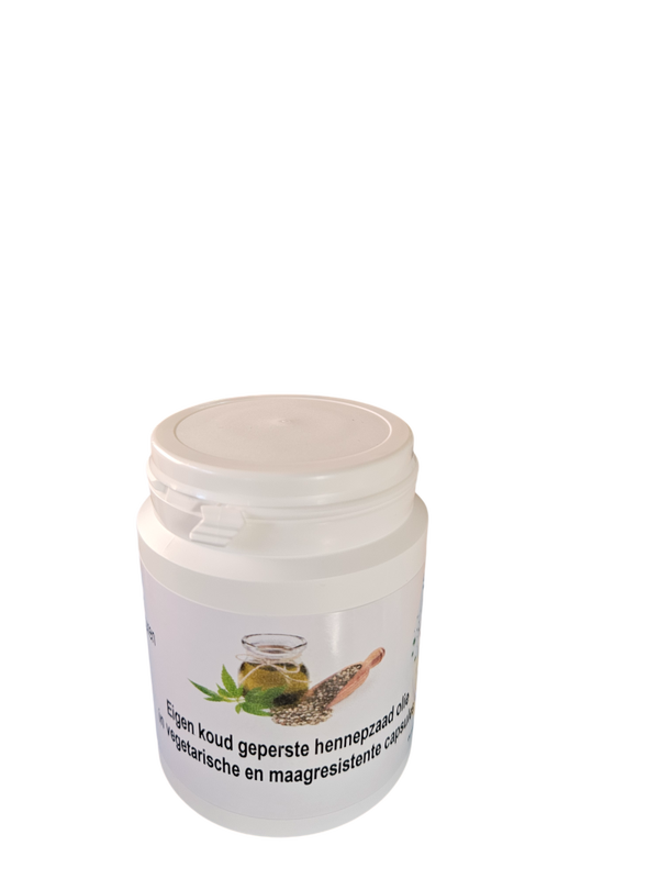 Hennepzaad olie in vegetarische en maag resistente capsules 120 stuks