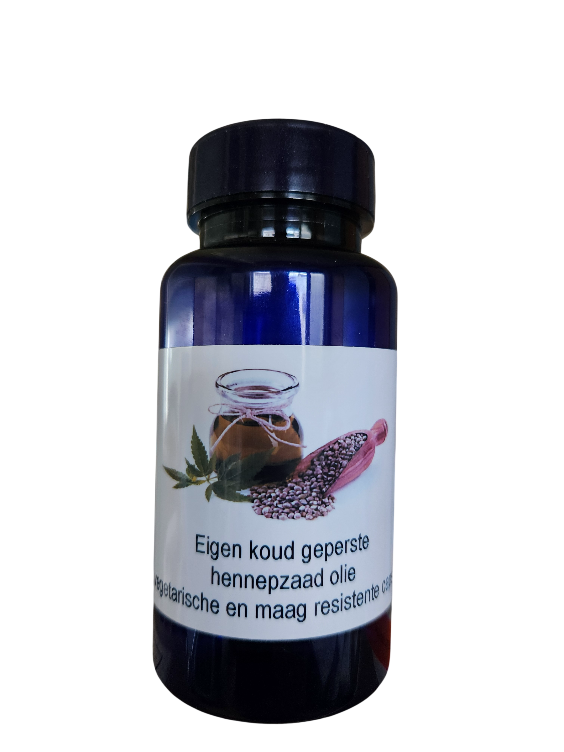 Eigen koud geperste hennepzaad olie in capsules alle B vitamines