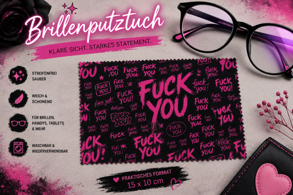 Brillenputztuch „Fuck You“ – Frech, stylisch & praktisch