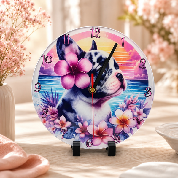 Wanduhr Französische Bulldogge – Ein liebevoller Blickfang für dein Zuhause 🐾🌸