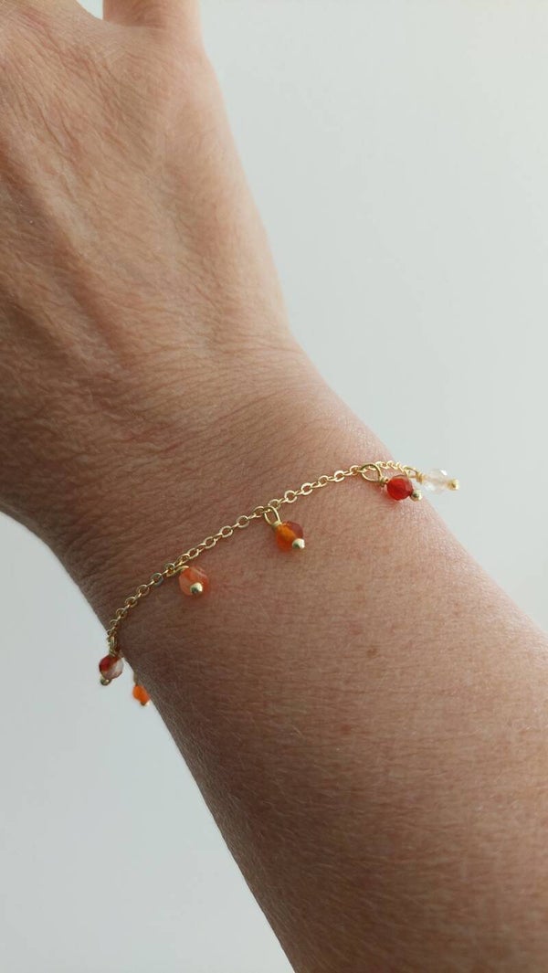 Carneool armbandje (met los hangende kraaltjes)