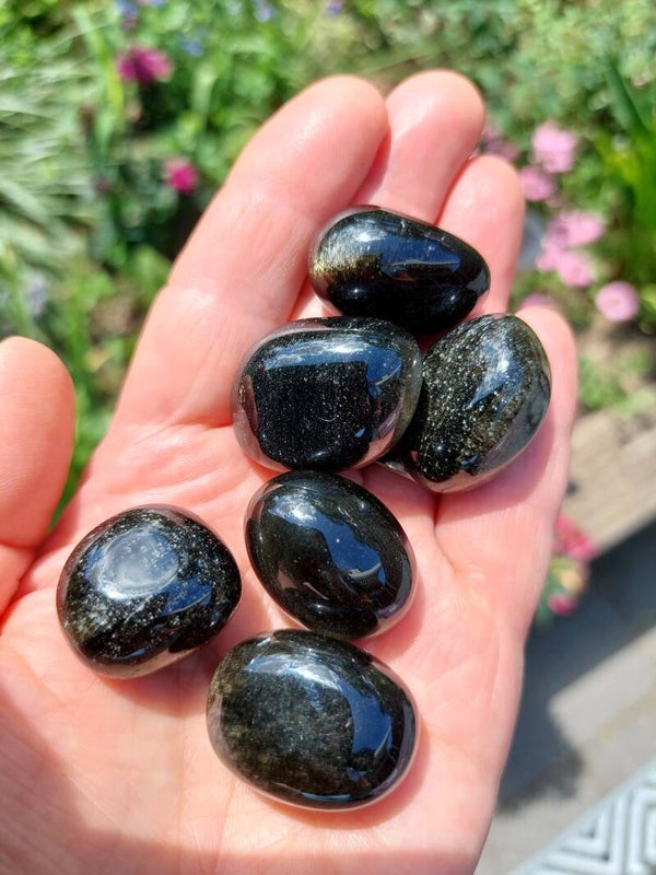 Goud obsidiaan trommelsteen