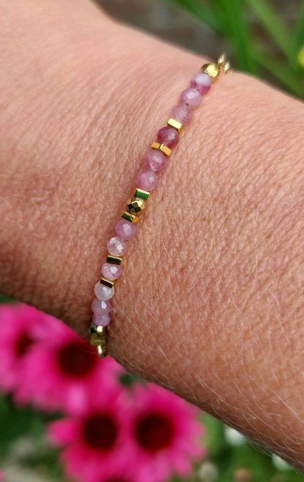 Roze toermalijn armbandje