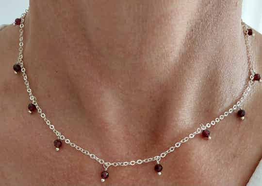 Granaat ketting (zilverkleurig)
