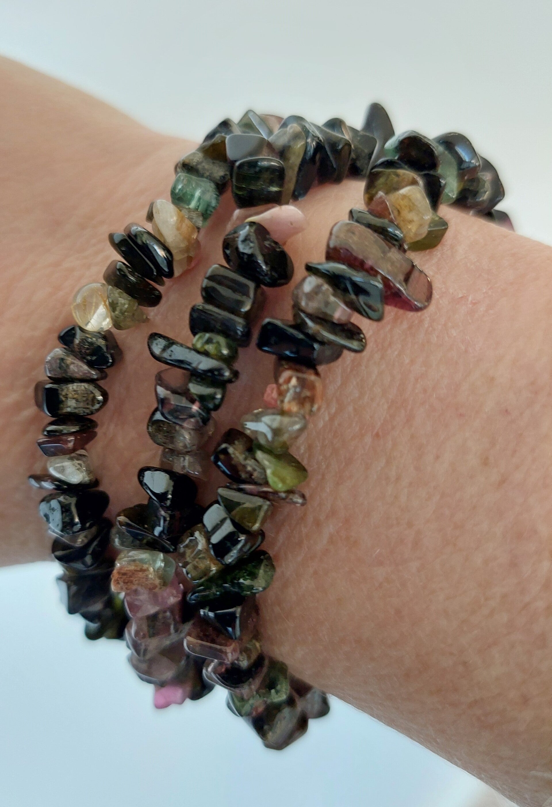 Toermalijn mix splitarmband (donker)