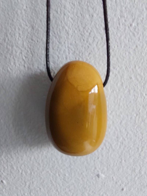 Gele mokaiet jaspis ketting
