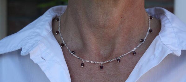 Granaat ketting (zilverkleurig)