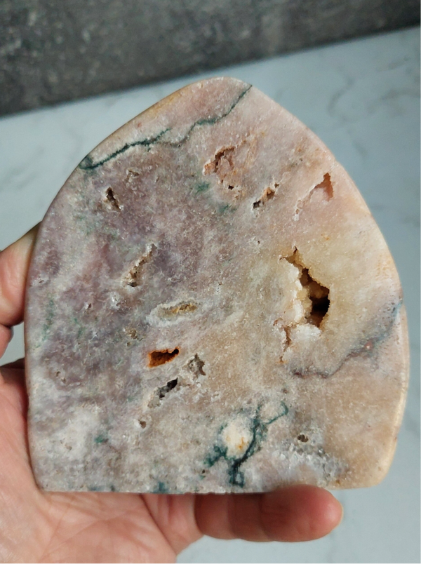 Roze amethist, chalcedoon freeform 04