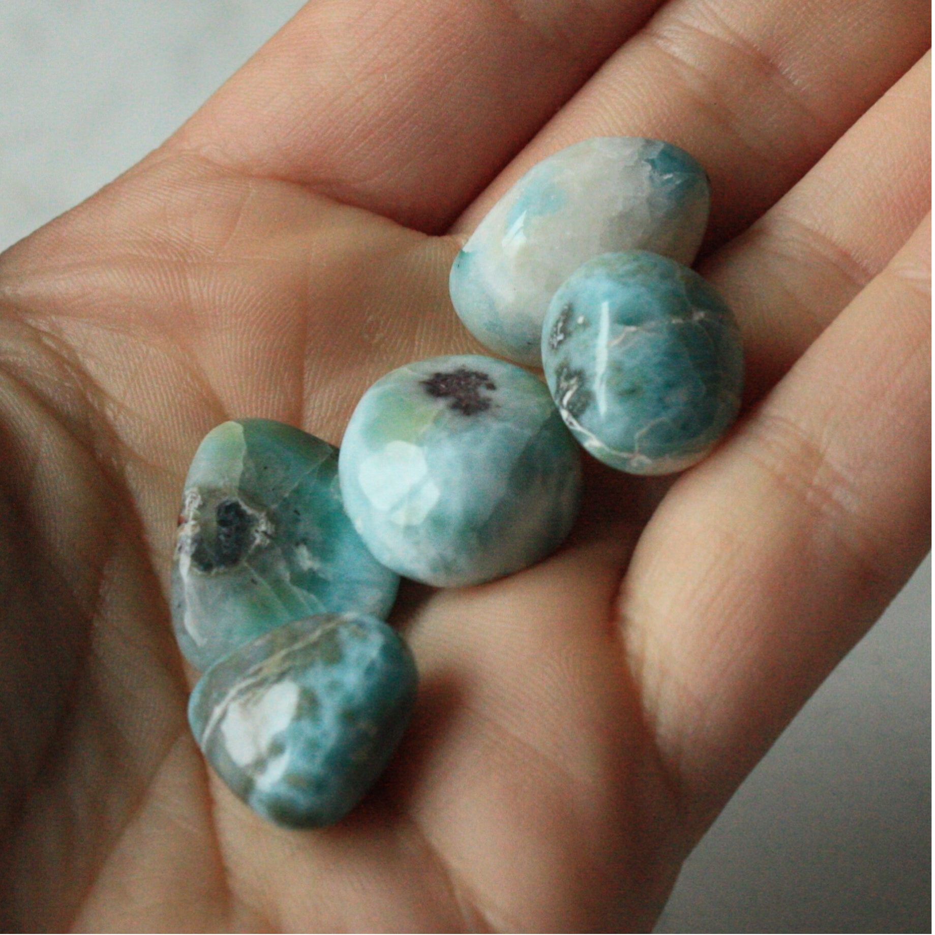 Larimar trommelsteen (S)