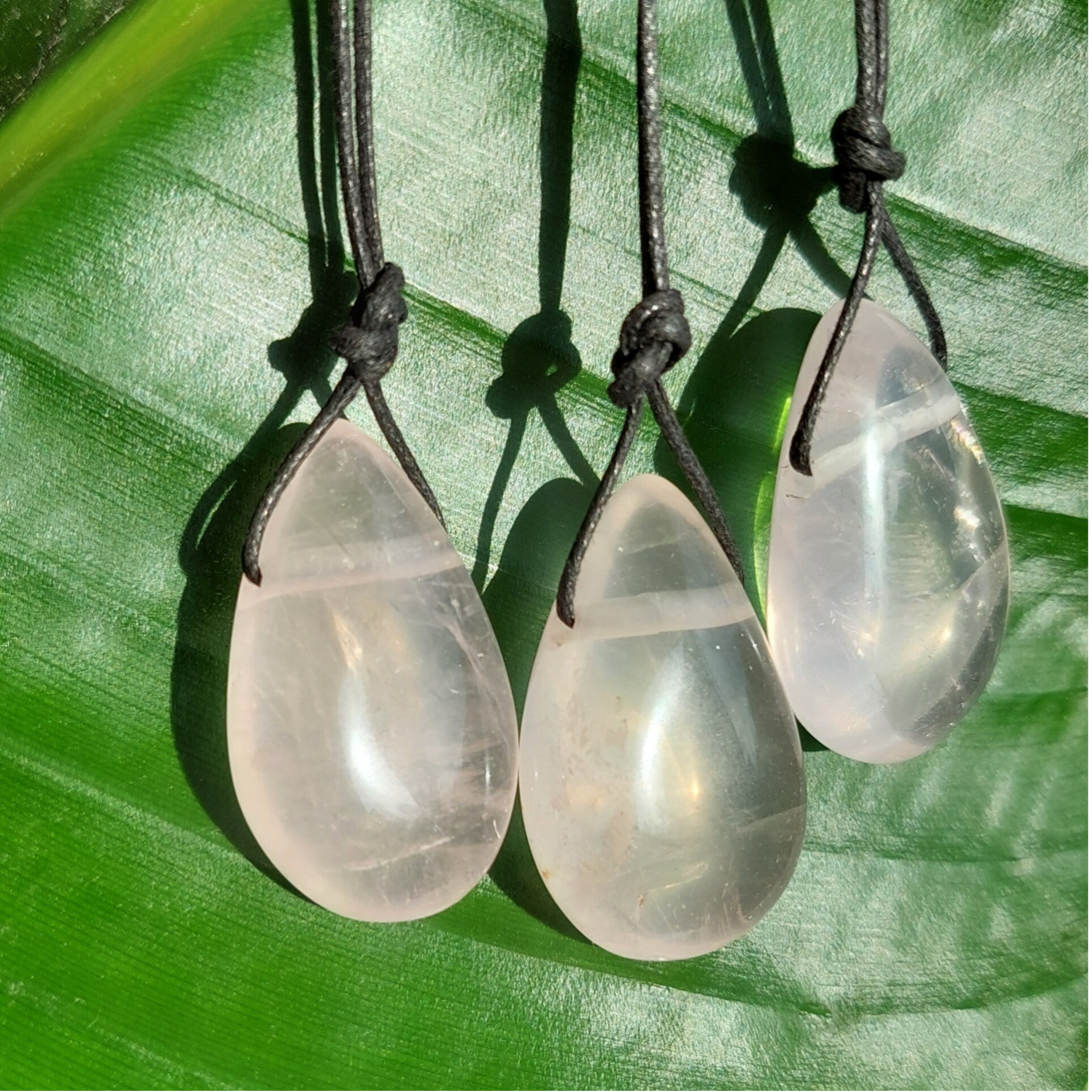 Rozenkwarts ketting druppelvorm