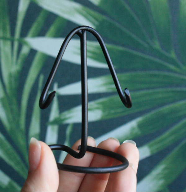 Zwart metalen standaard voor schijf of hart