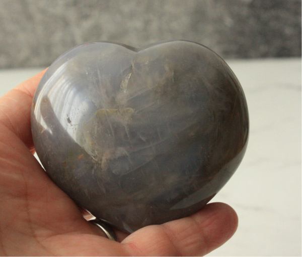 Blauwe kwarts hart 01