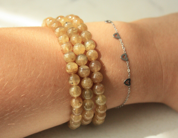 Gele apatiet powerbead 6 mm