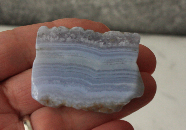 Blue lace agaat schijfje 01